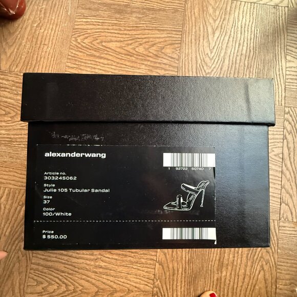 NEW Alexander Wang Julie Tubular Sandal White Leather Size 7 - Picture 14 of 15